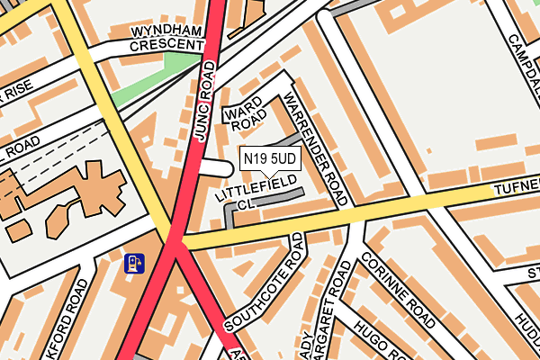 N19 5UD map - OS OpenMap – Local (Ordnance Survey)