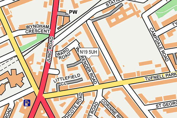 N19 5UH map - OS OpenMap – Local (Ordnance Survey)