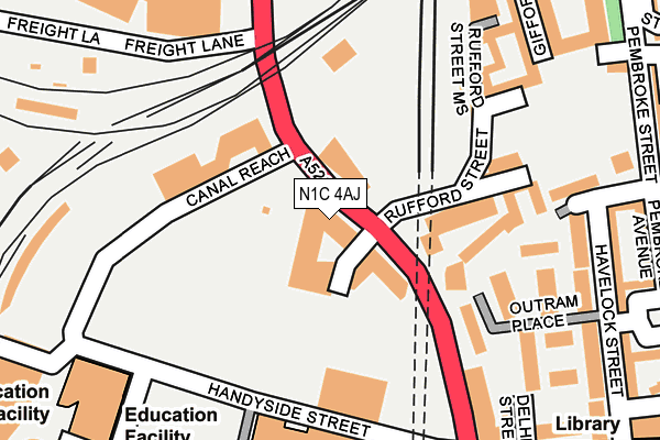 N1C 4AJ map - OS OpenMap – Local (Ordnance Survey)