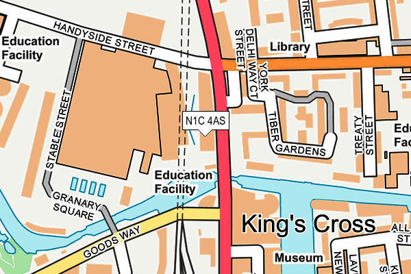 N1C 4AS map - OS OpenMap – Local (Ordnance Survey)