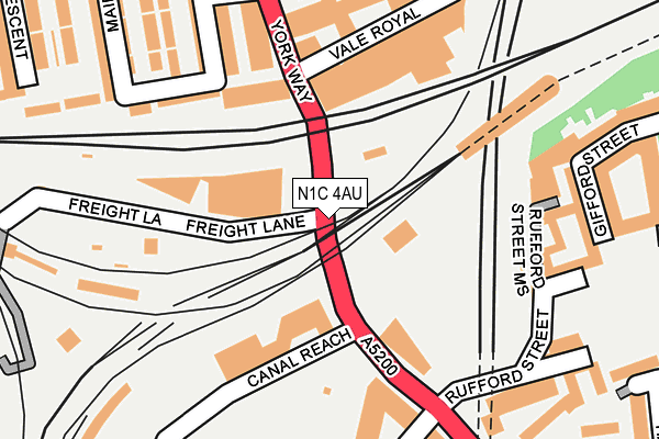 N1C 4AU map - OS OpenMap – Local (Ordnance Survey)