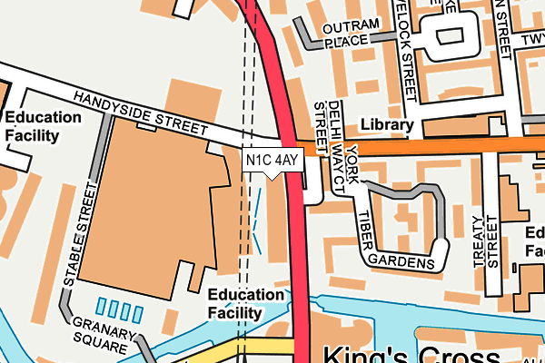 N1C 4AY map - OS OpenMap – Local (Ordnance Survey)