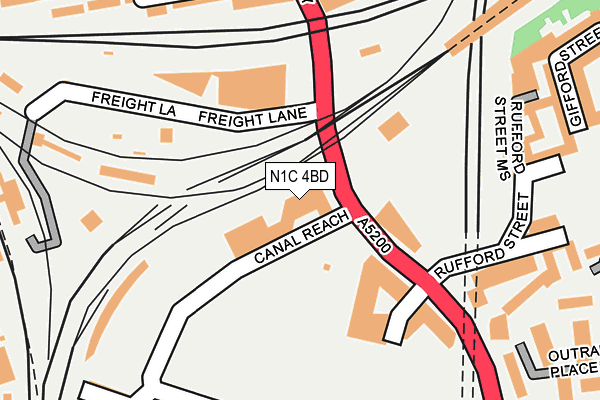 N1C 4BD map - OS OpenMap – Local (Ordnance Survey)