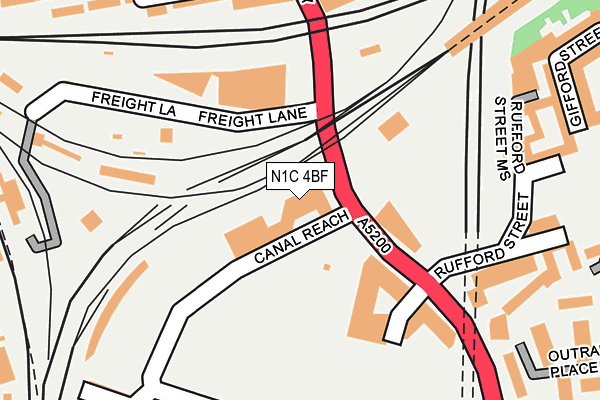 N1C 4BF map - OS OpenMap – Local (Ordnance Survey)