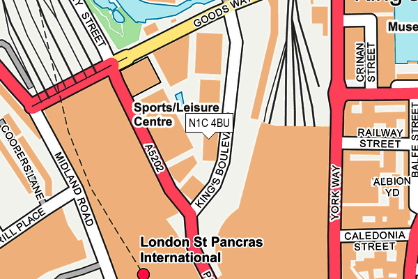 N1C 4BU map - OS OpenMap – Local (Ordnance Survey)
