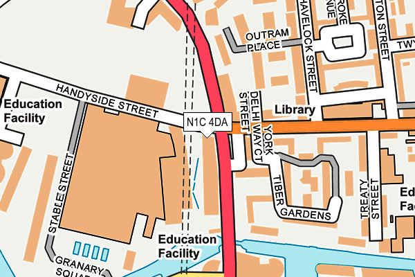 N1C 4DA map - OS OpenMap – Local (Ordnance Survey)