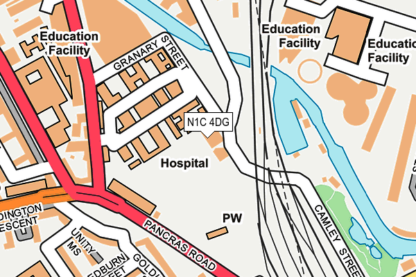 N1C 4DG map - OS OpenMap – Local (Ordnance Survey)