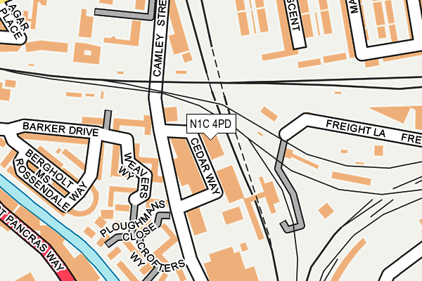 N1C 4PD map - OS OpenMap – Local (Ordnance Survey)