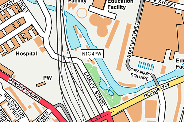 N1C 4PW map - OS OpenMap – Local (Ordnance Survey)