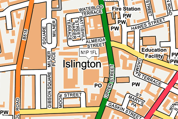 N1P 1FL map - OS OpenMap – Local (Ordnance Survey)