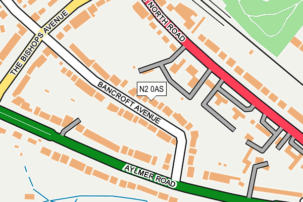 N2 0AS map - OS OpenMap – Local (Ordnance Survey)