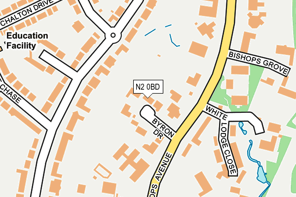 N2 0BD map - OS OpenMap – Local (Ordnance Survey)