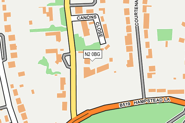 N2 0BG map - OS OpenMap – Local (Ordnance Survey)