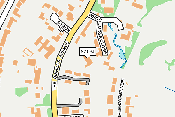 N2 0BJ map - OS OpenMap – Local (Ordnance Survey)