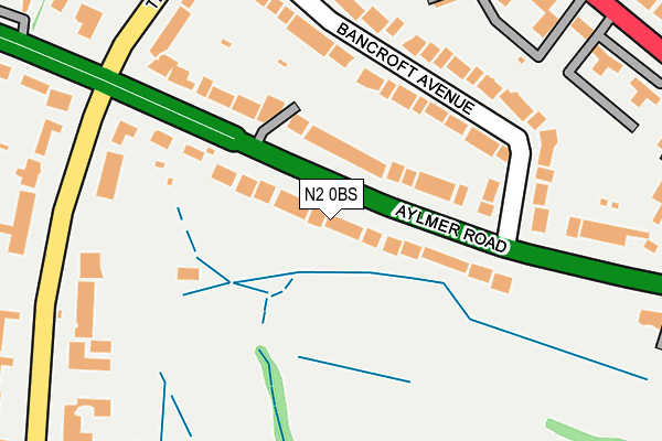 N2 0BS map - OS OpenMap – Local (Ordnance Survey)