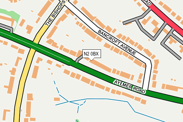 N2 0BX map - OS OpenMap – Local (Ordnance Survey)