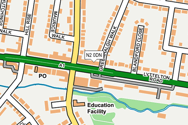 N2 0DN map - OS OpenMap – Local (Ordnance Survey)
