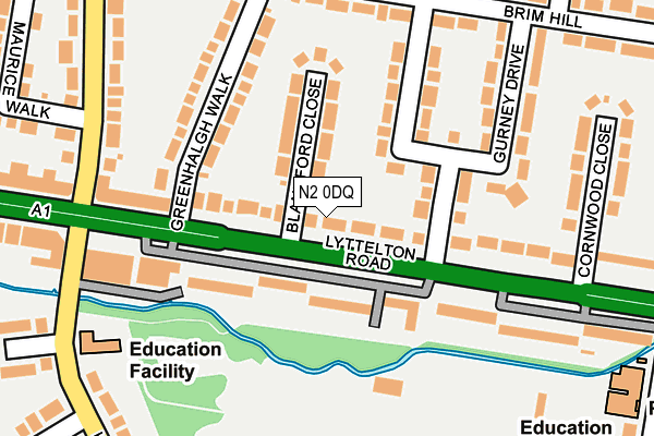 N2 0DQ map - OS OpenMap – Local (Ordnance Survey)