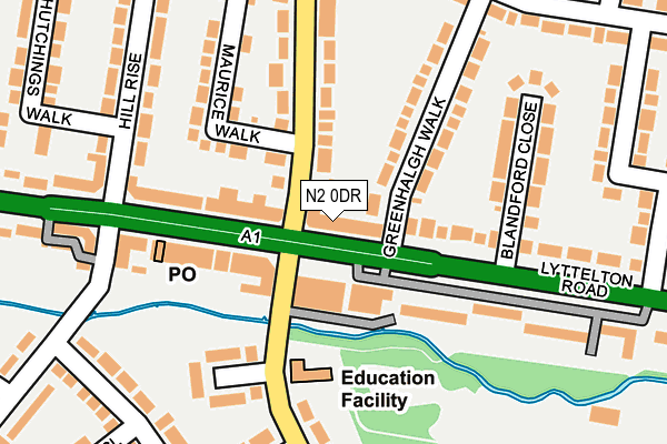 N2 0DR map - OS OpenMap – Local (Ordnance Survey)