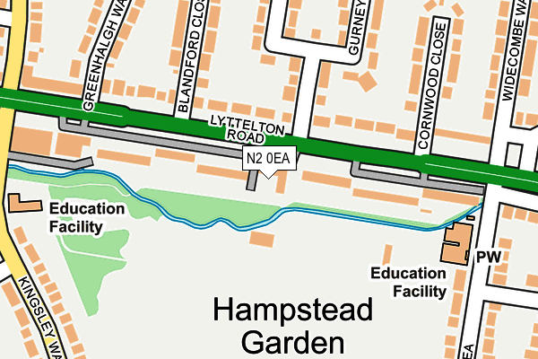 N2 0EA map - OS OpenMap – Local (Ordnance Survey)