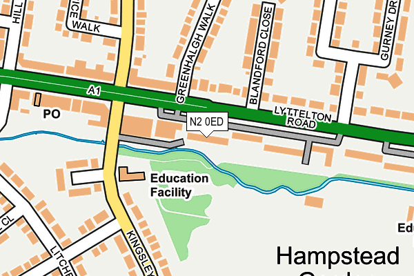 N2 0ED map - OS OpenMap – Local (Ordnance Survey)