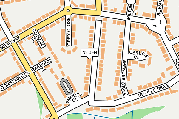 N2 0EN map - OS OpenMap – Local (Ordnance Survey)