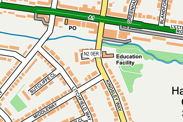 N2 0ER map - OS OpenMap – Local (Ordnance Survey)