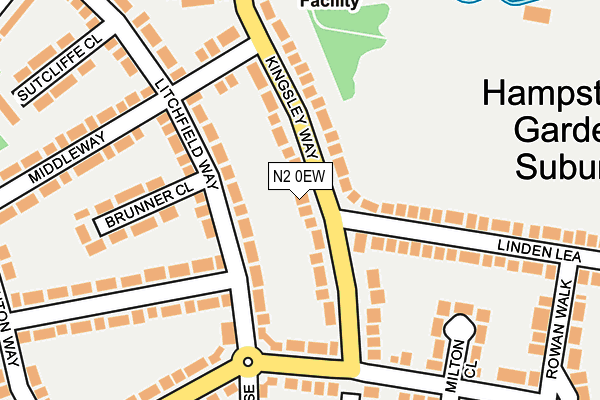 N2 0EW map - OS OpenMap – Local (Ordnance Survey)
