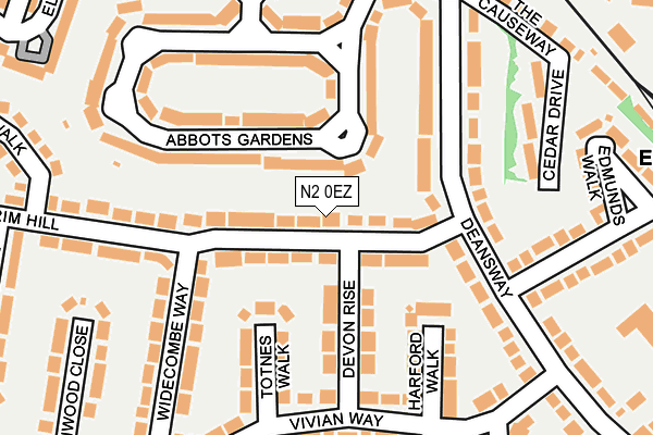 N2 0EZ map - OS OpenMap – Local (Ordnance Survey)