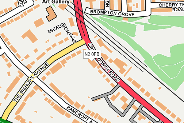 N2 0FB map - OS OpenMap – Local (Ordnance Survey)