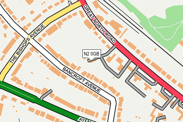 N2 0GB map - OS OpenMap – Local (Ordnance Survey)
