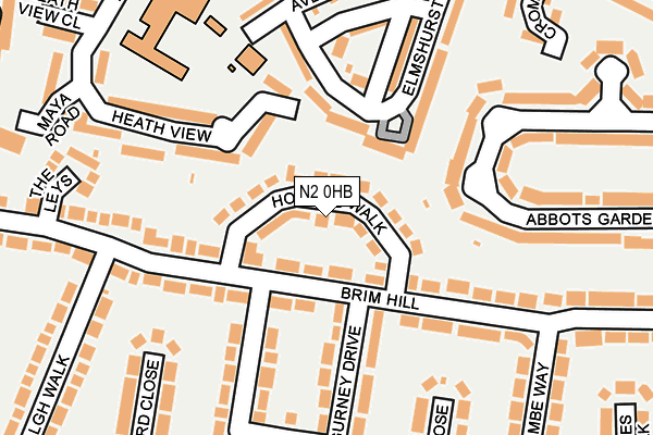 N2 0HB map - OS OpenMap – Local (Ordnance Survey)