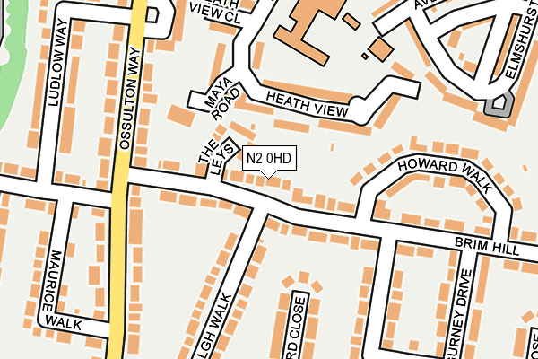 N2 0HD map - OS OpenMap – Local (Ordnance Survey)