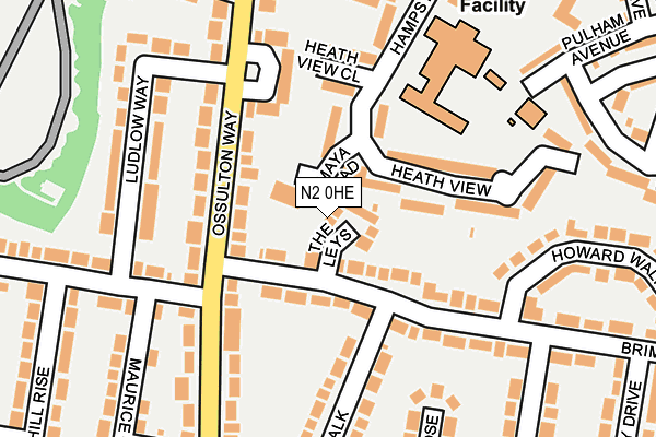 N2 0HE map - OS OpenMap – Local (Ordnance Survey)