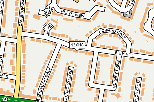 N2 0HG map - OS OpenMap – Local (Ordnance Survey)