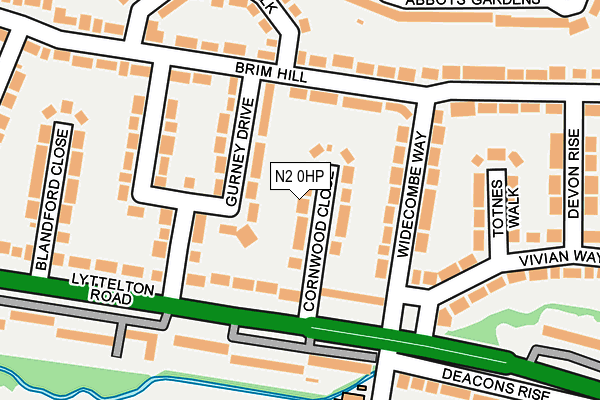 N2 0HP map - OS OpenMap – Local (Ordnance Survey)
