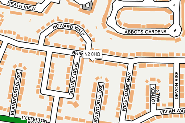 N2 0HQ map - OS OpenMap – Local (Ordnance Survey)