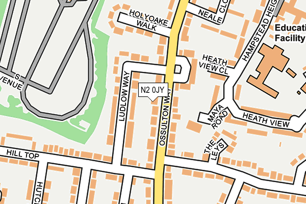 N2 0JY map - OS OpenMap – Local (Ordnance Survey)