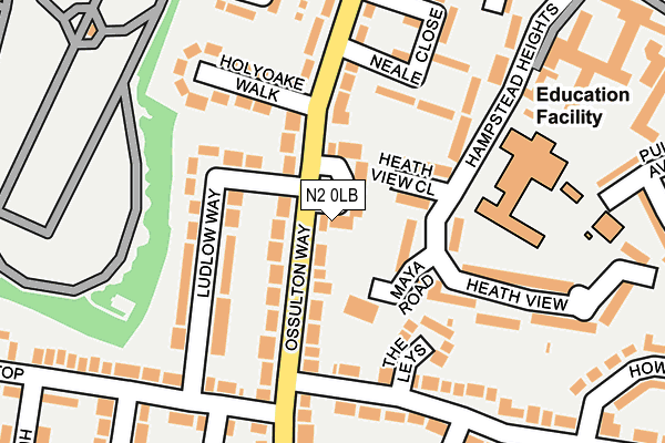 N2 0LB map - OS OpenMap – Local (Ordnance Survey)