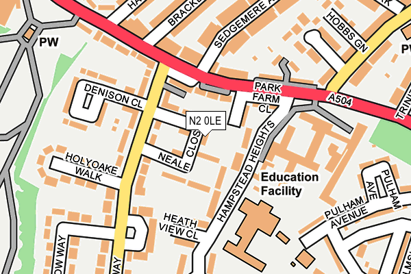 N2 0LE map - OS OpenMap – Local (Ordnance Survey)