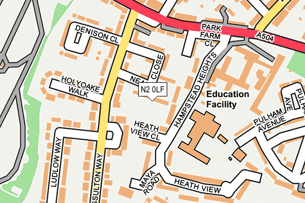 N2 0LF map - OS OpenMap – Local (Ordnance Survey)