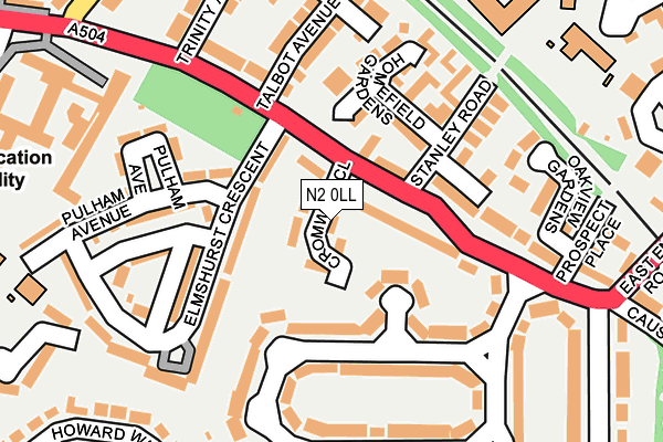 N2 0LL map - OS OpenMap – Local (Ordnance Survey)