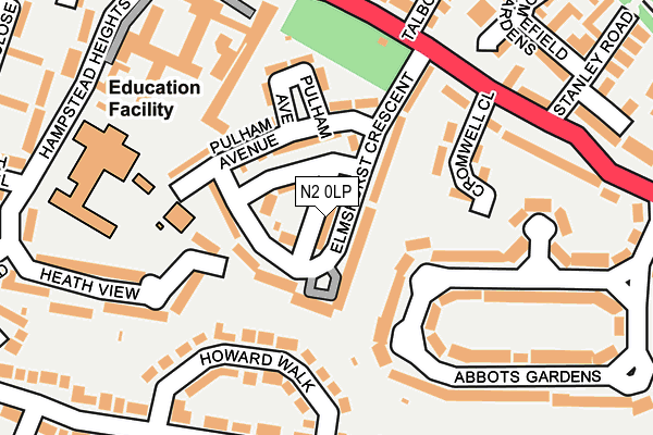 N2 0LP map - OS OpenMap – Local (Ordnance Survey)