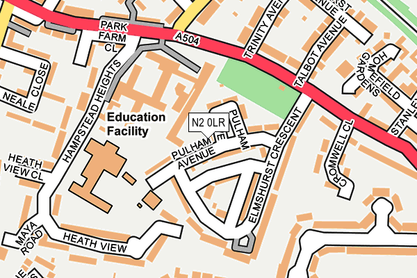 N2 0LR map - OS OpenMap – Local (Ordnance Survey)