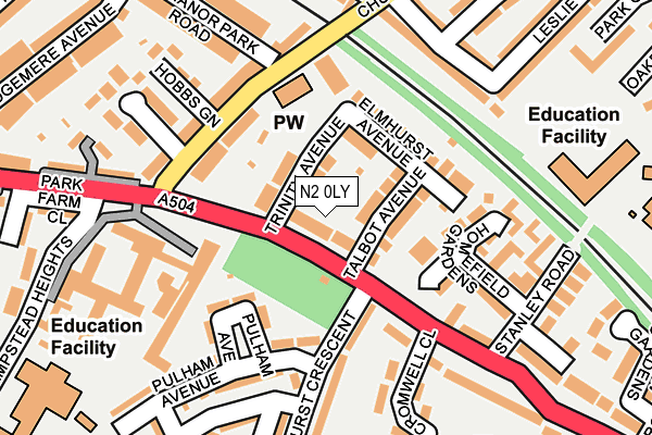 N2 0LY map - OS OpenMap – Local (Ordnance Survey)