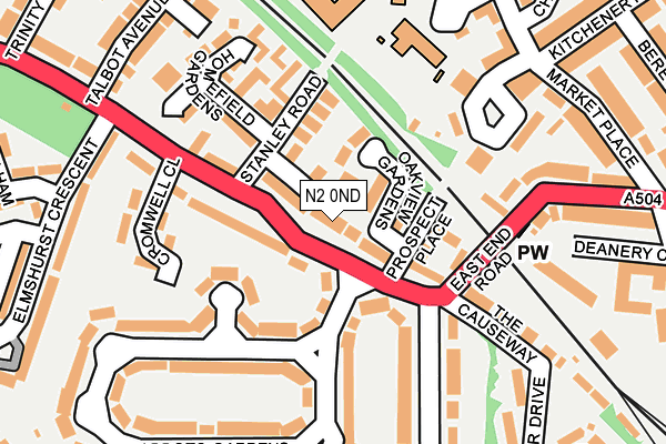 N2 0ND map - OS OpenMap – Local (Ordnance Survey)