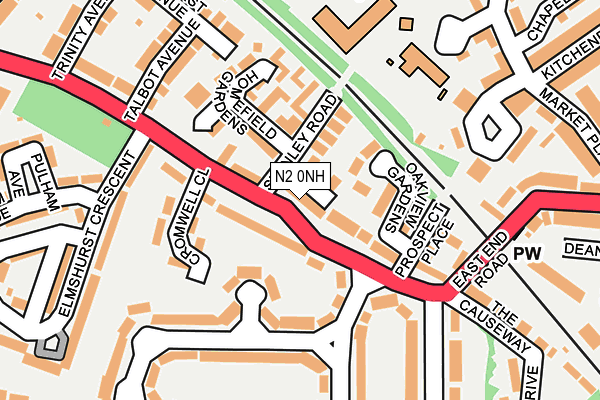 N2 0NH map - OS OpenMap – Local (Ordnance Survey)