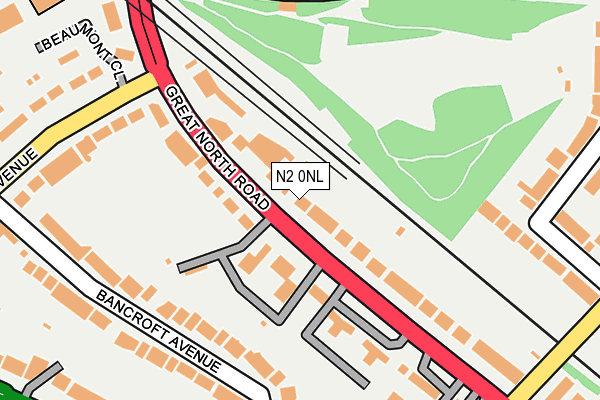 N2 0NL map - OS OpenMap – Local (Ordnance Survey)