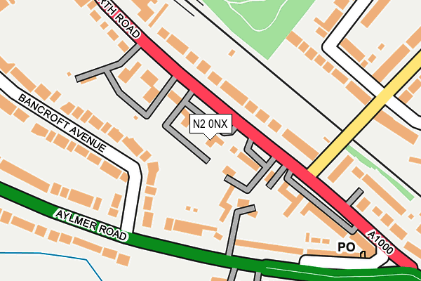 N2 0NX map - OS OpenMap – Local (Ordnance Survey)