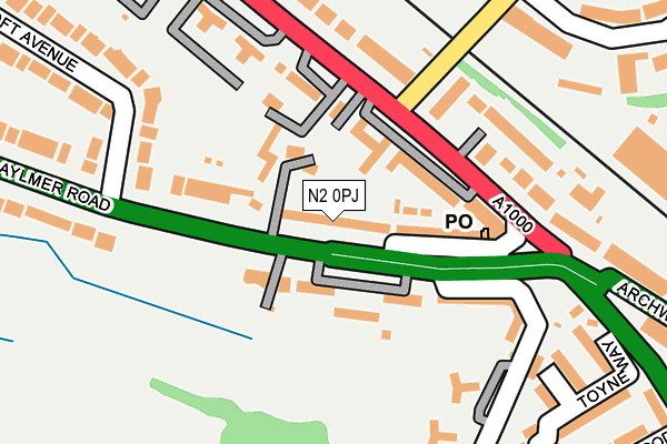 N2 0PJ map - OS OpenMap – Local (Ordnance Survey)